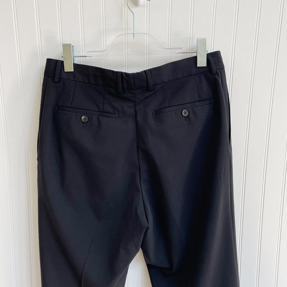 Hugo Boss James Brown Wool Flat Front Dress Pants Black 35R - Picture 5 of 7